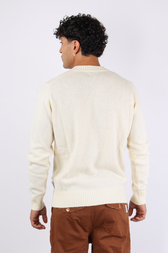 Maglia Girocollo Lambswool Panna-5
