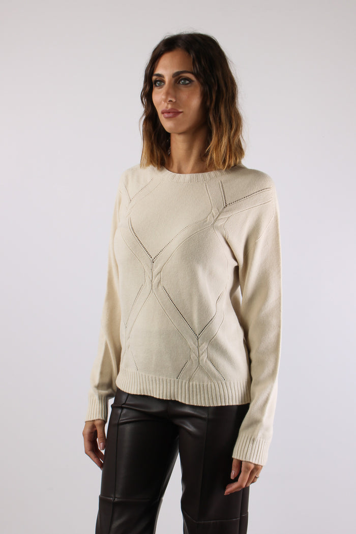 Maglia Viscosa Losanghe Panna-4