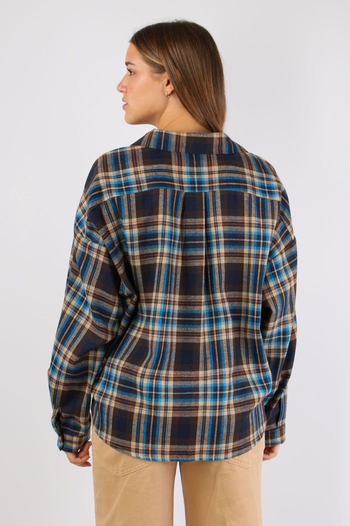 Camicia Quadri Stondata Turchese/moro-4