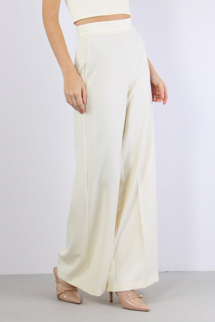 Pantalone Palazzo Tessuto Tecnico New Milk-6