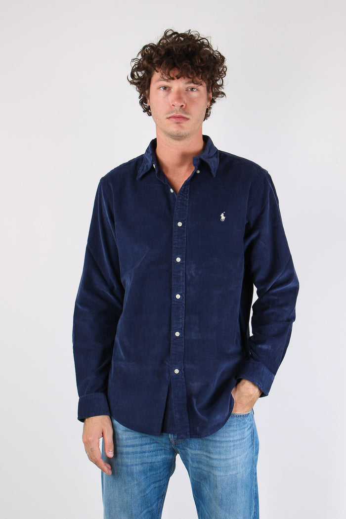 Camicia Velluto Newport Navy/white-3