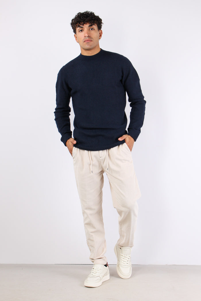 Maglia Girocollo Punto Riso Blu-3