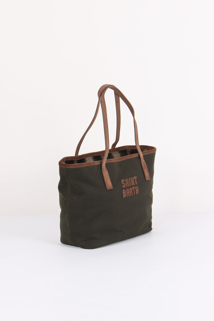 Borsa City Midi Ricamo Logo Military Green-6