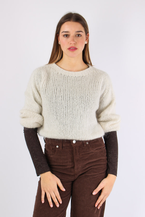 Maglia Scatoletta Filo Lurex Crema-2