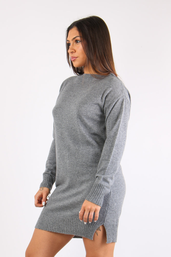 Maxi Maglia Retro Pizzo Grigio-3