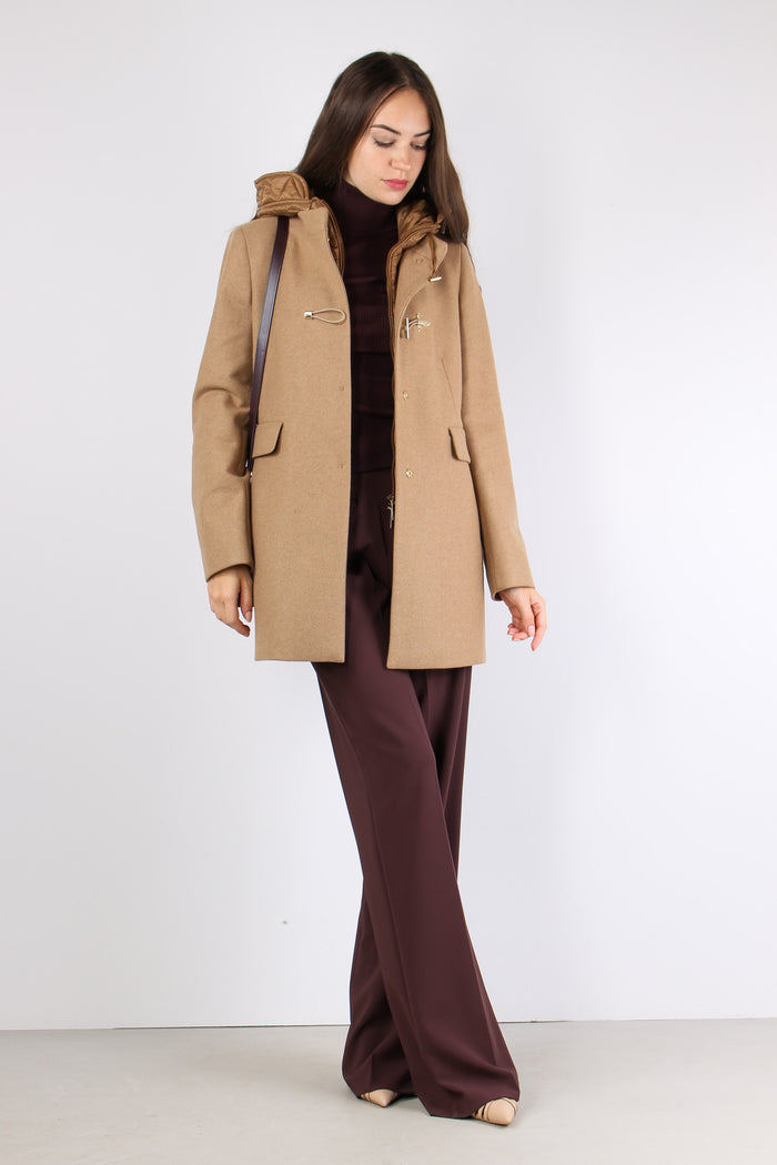 Cappotto Toggle Panno Cammello