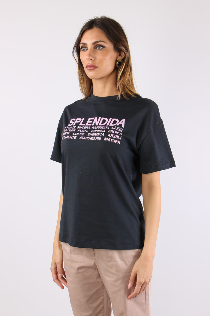 T-shirt Over Splendida Piombo-3