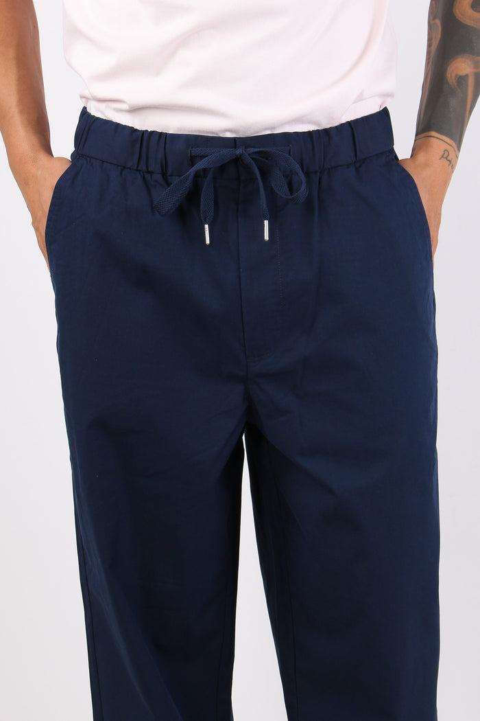 Pantalone Cotone Coulisse Navy Blue-7