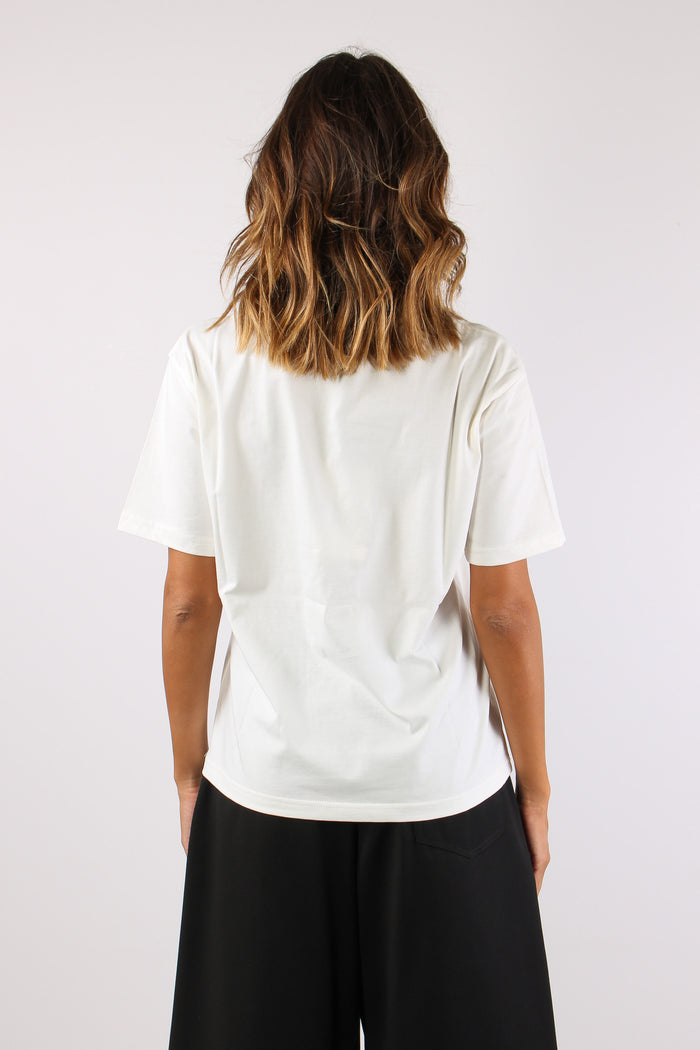 T-shirt Stampa Doberman Bianco-4