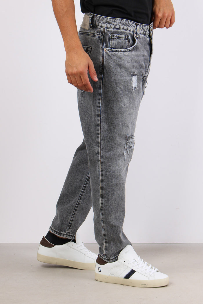 Denim Cropped Rotture Nero-3