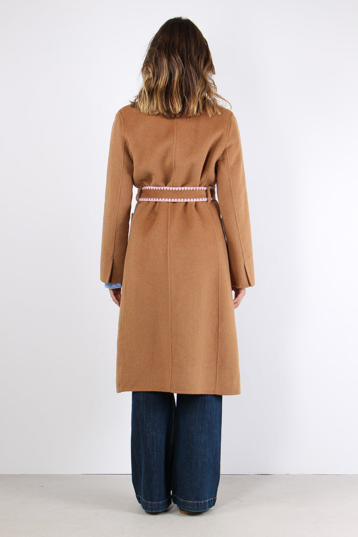 Cappotto Vestaglia Impunture Cammello-3