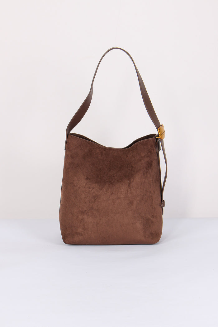 Shopping Verticale Logo Borchie Suede Brown-3