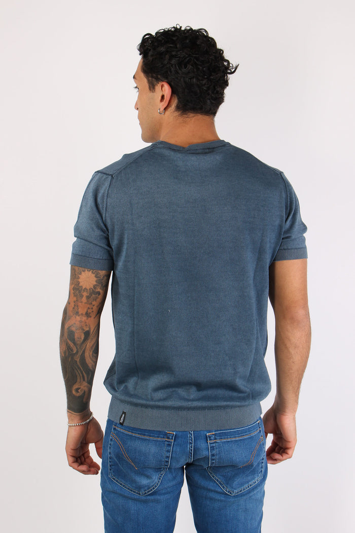T-shirt Girocollo Basica Night Blue-4