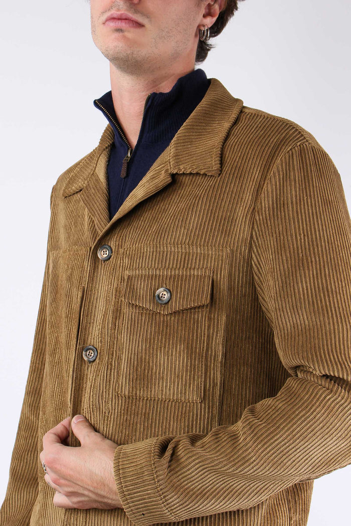 Spillo Giacca Camicia Velluto Cammello-8