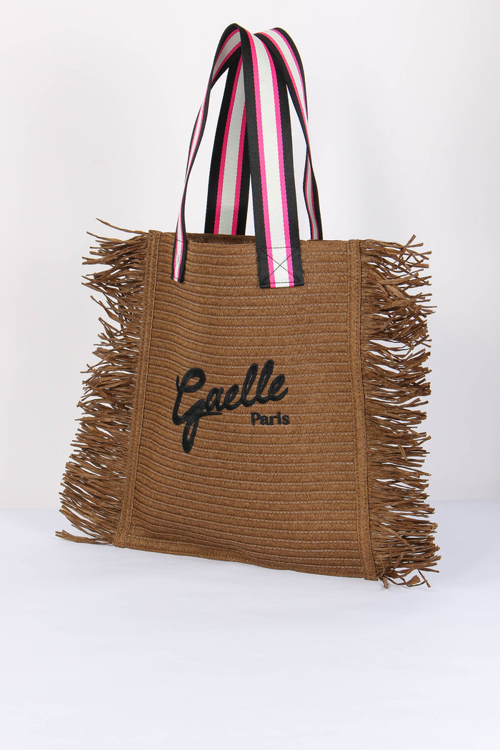 Shopping Rafia Ricamo Logo Nero-2