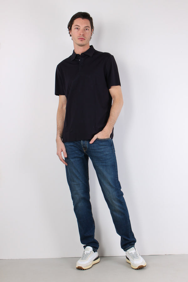 Camicia Tessuto Tecnico Blu Navy