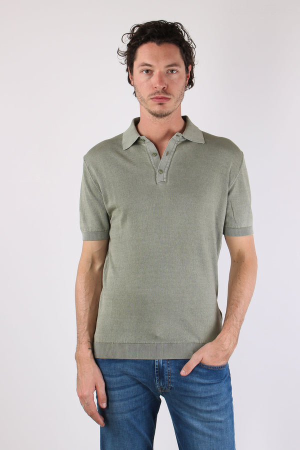 Polo Manica Corta Cotone Green Fade