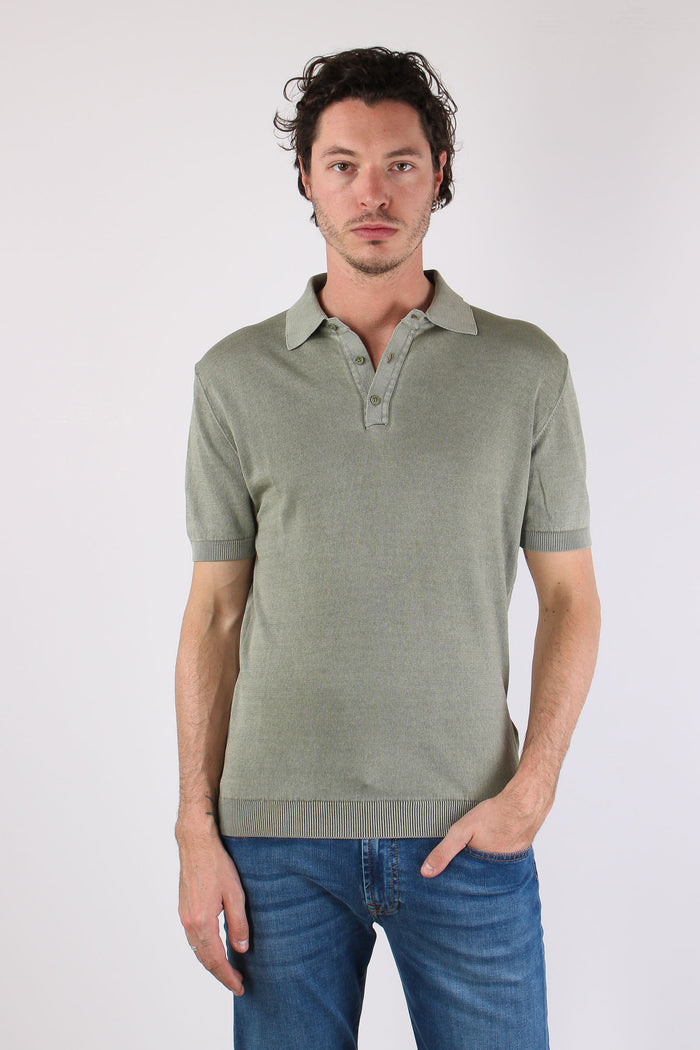 Polo Manica Corta Cotone Green Fade
