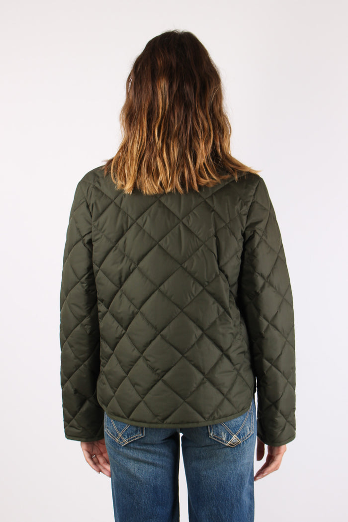 Giubbotto Trapuntato Collo Velluto Militare-5
