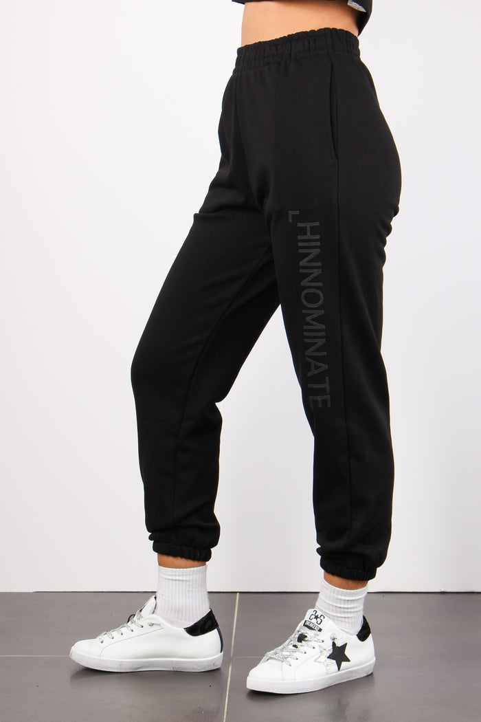 Pantalone Logo Gamba Nero-5