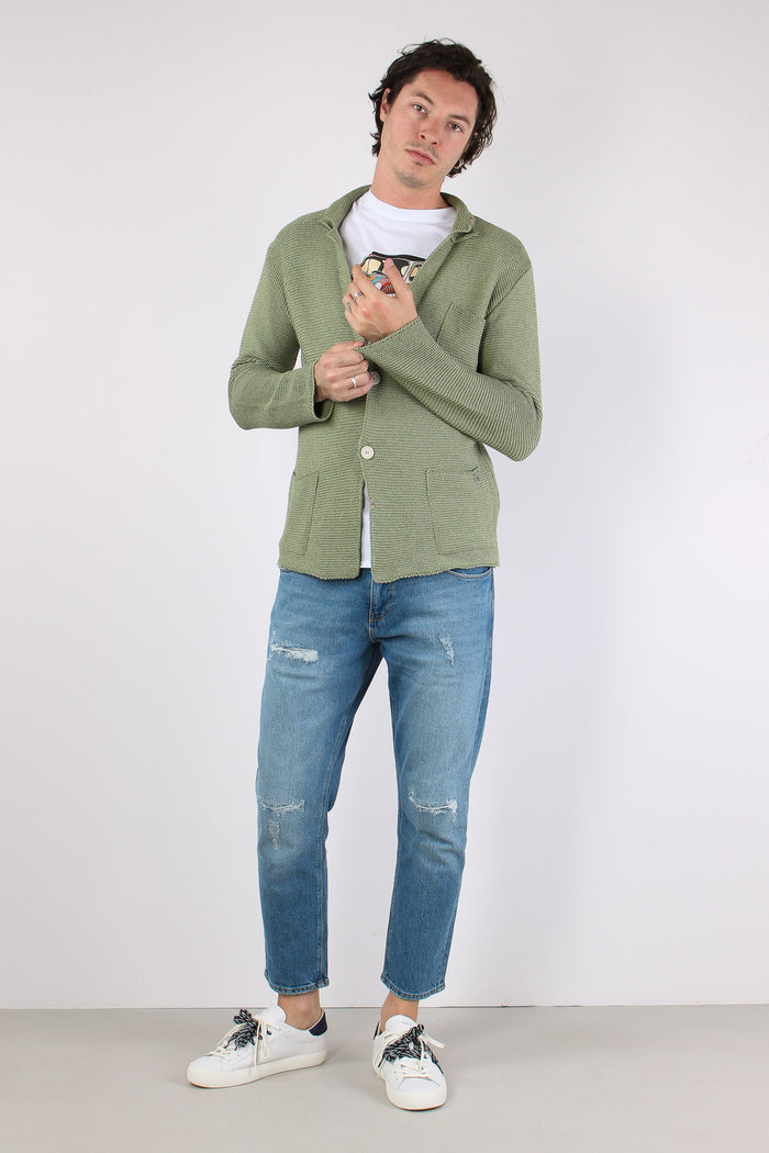 Giacca In Maglia Salvia-5
