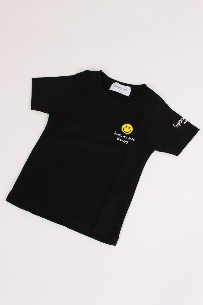 T-shirt Ricamo Smile Black-3