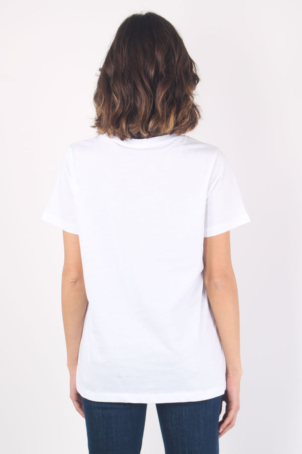 T-shirt Ricamo Love Bianco-2