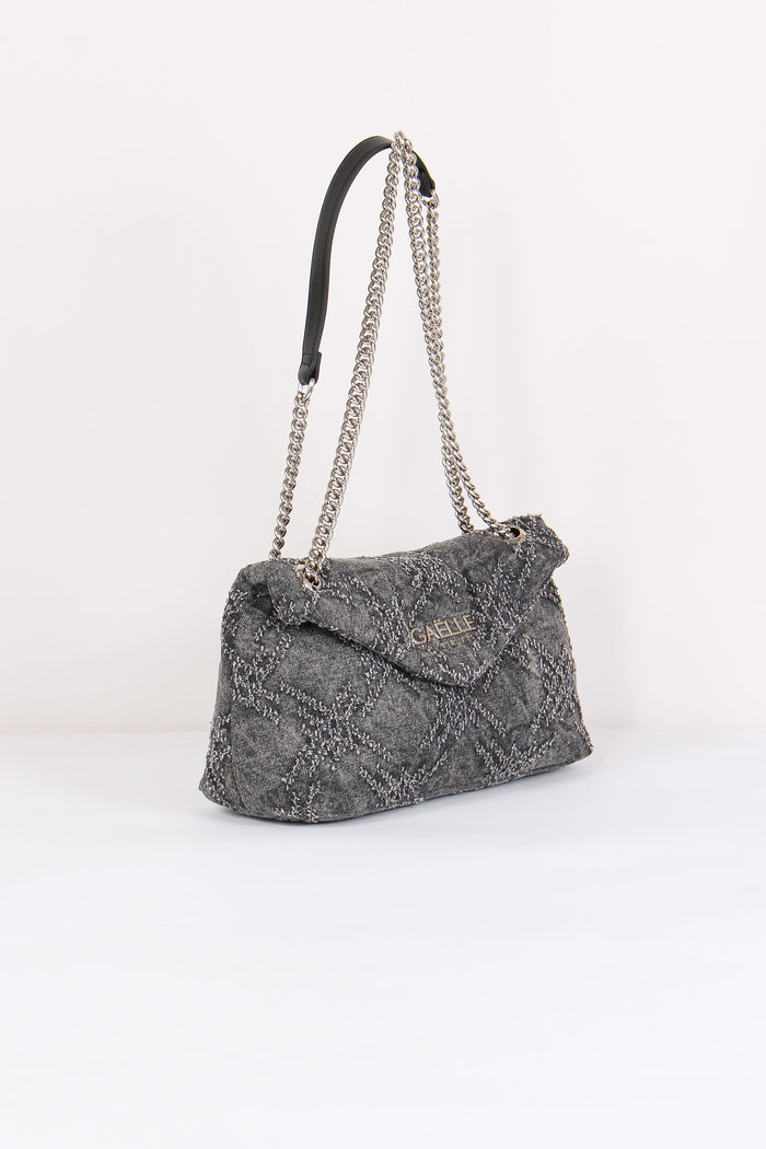 Tracolla Denim Sfrangiato Nero-6