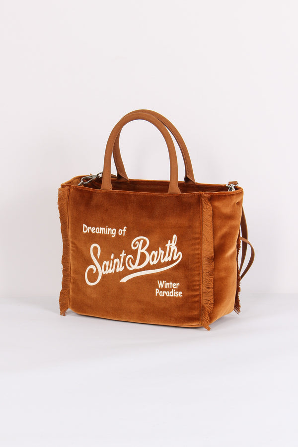 Shopping Velluto Frange Marrone-2