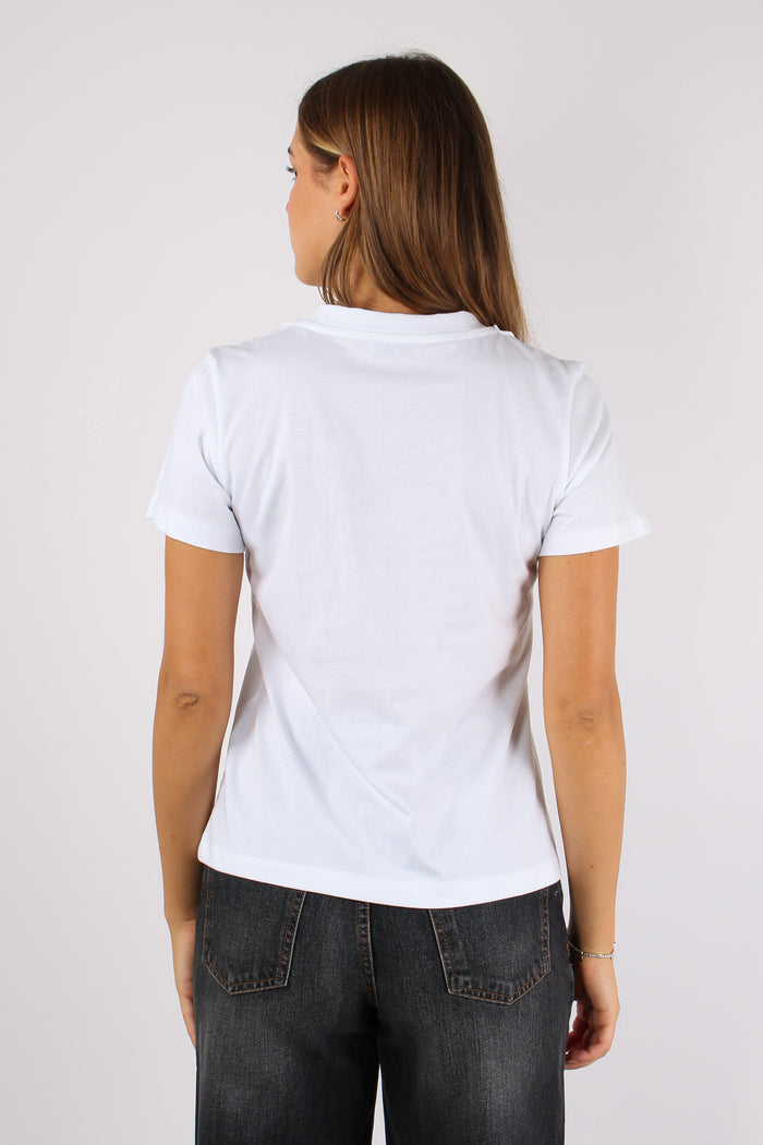 T-shirt V Frange Bianco-5