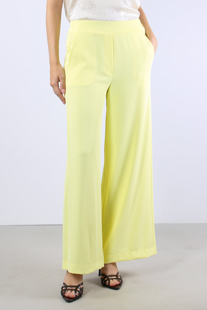 Pantalone Palazzo Fluido Giallo-3