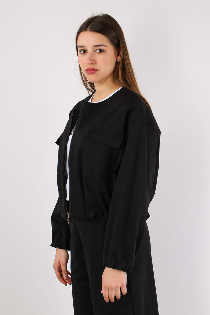 Giubbotto Arriccio Tasche Punt Nero-5