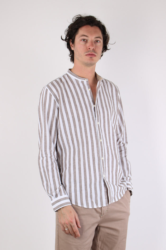 Camicia Lino Riga Grande Brown-6