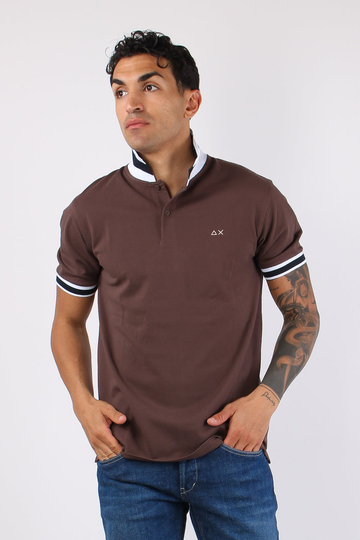 Polo Collo Bicolor Marrone