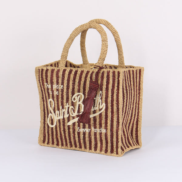 Colette Mini Raffia Righe Beige/moro-2