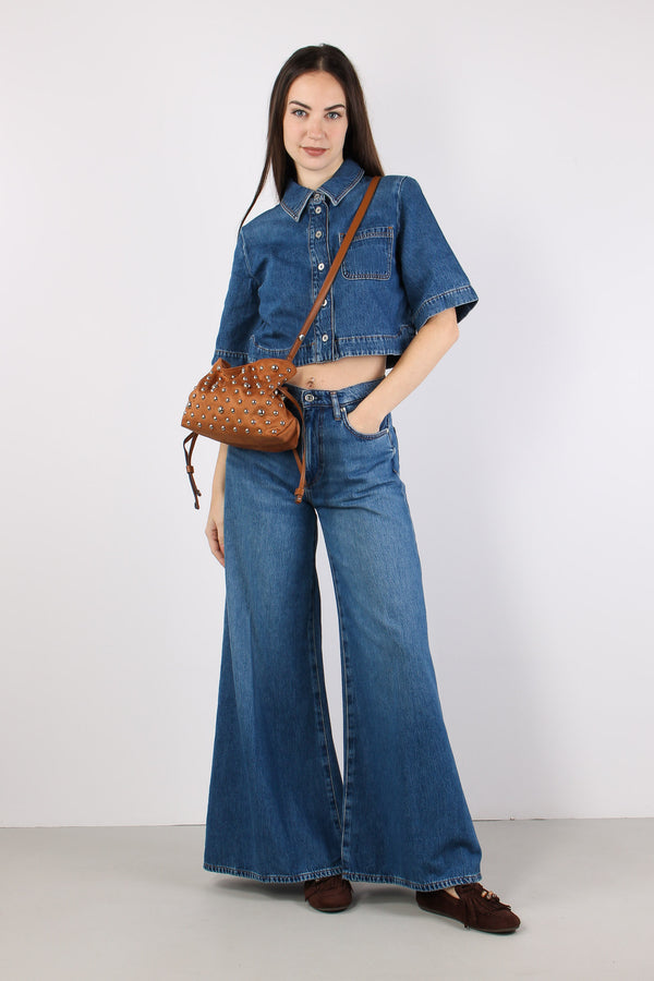 Jeans Flare Ampio Denim Scuro