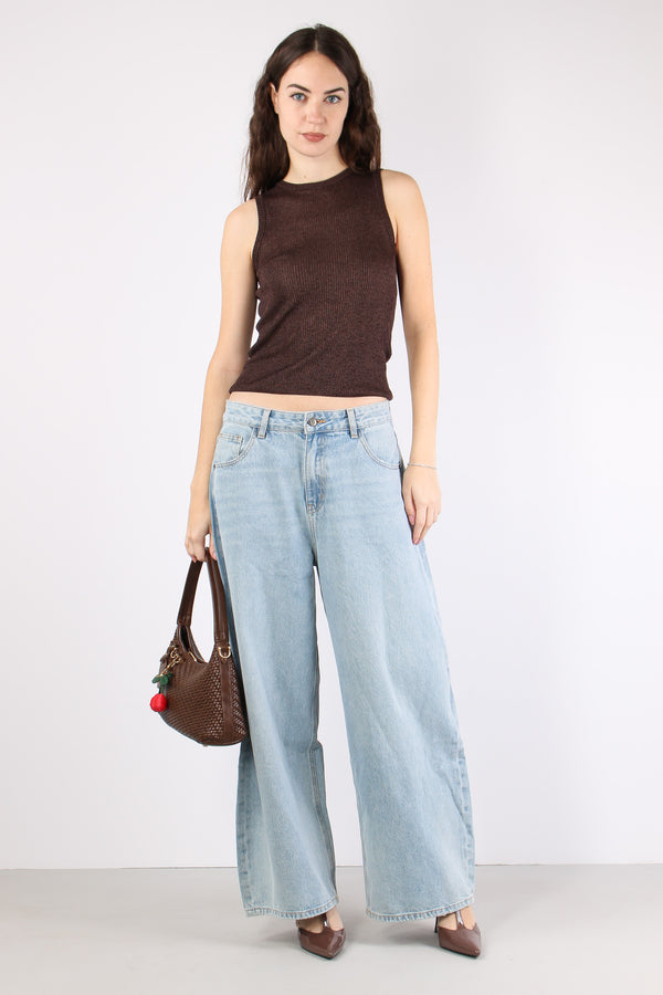 Denim Palazzo Pulito Denim Chiaro