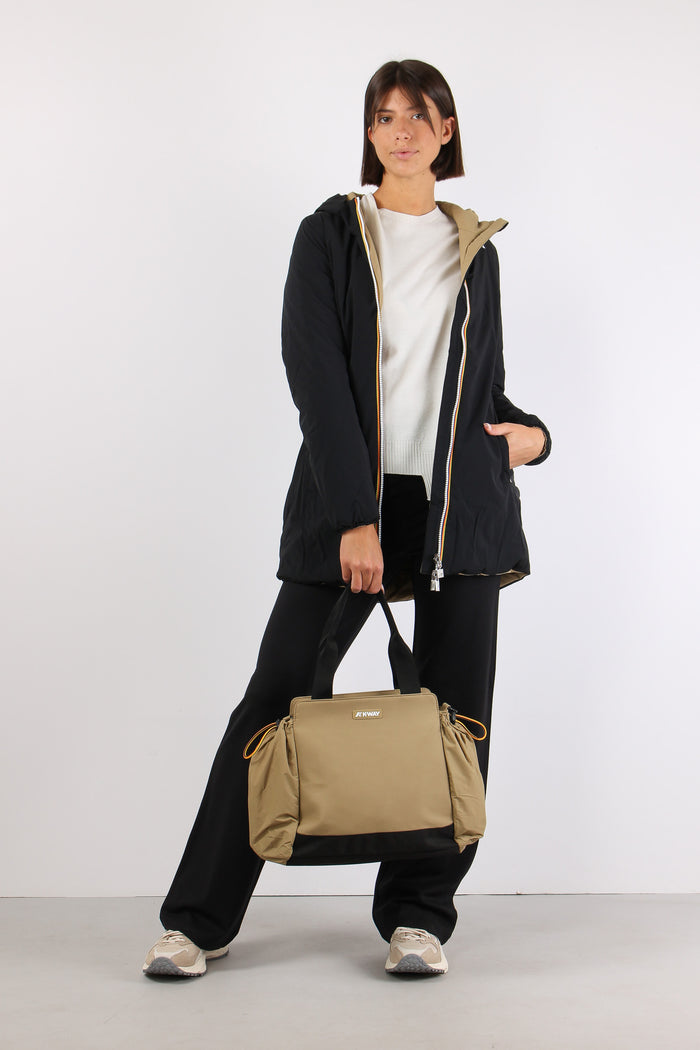 Giubbotto Lungo Reversibile Black Pure/beige