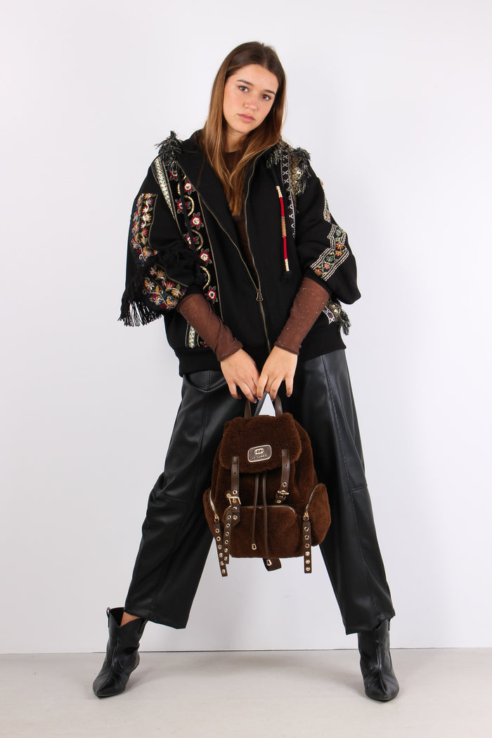 Felpa Zip Passamanneria Intern Nero