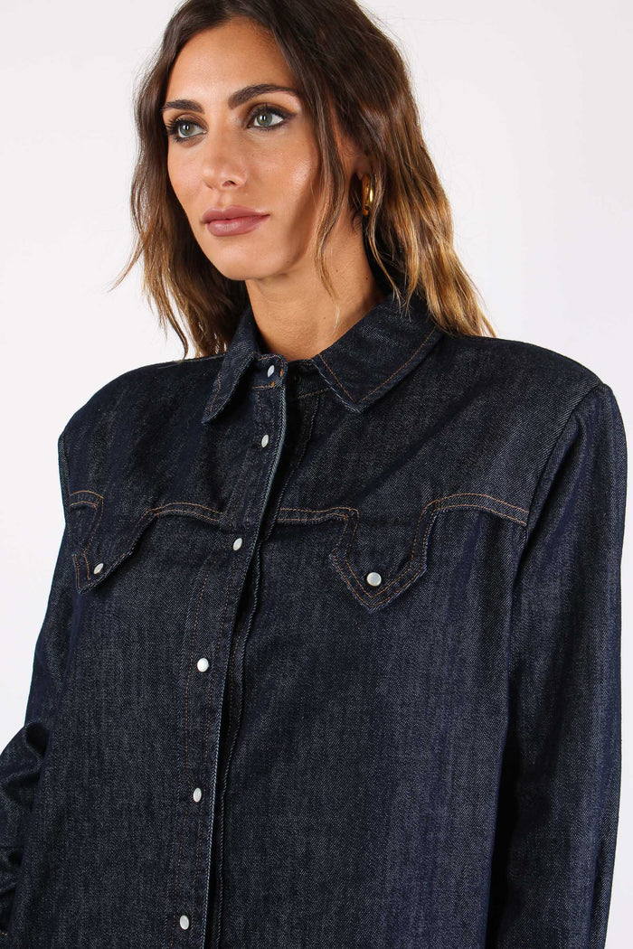 Camicia Denim Denim Scuro-7