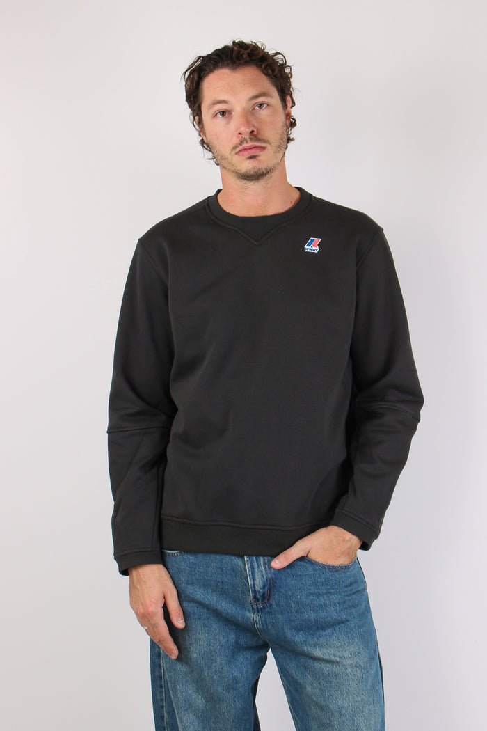 Felpa Girocollo Cotone Black Pure