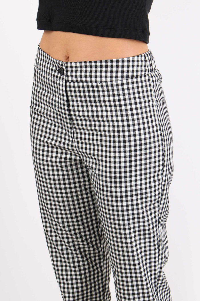Pantalone Sigaretta Vichy Bianco/nero-6