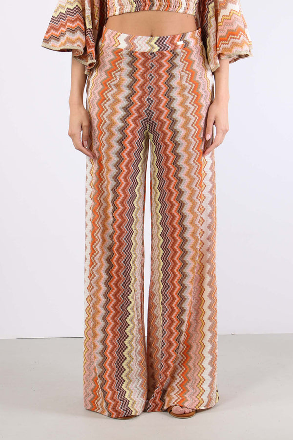 Pantalone Palazzo Jacquard Terra-2