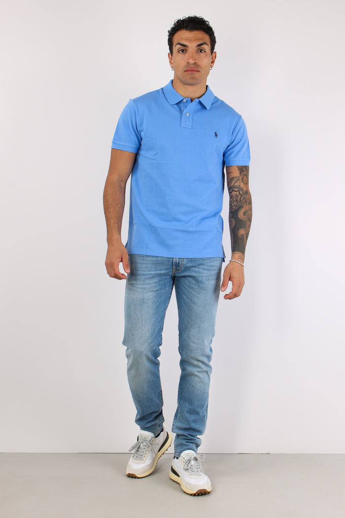 Polo Slim Fit Mesh Harbor Island Blue-4