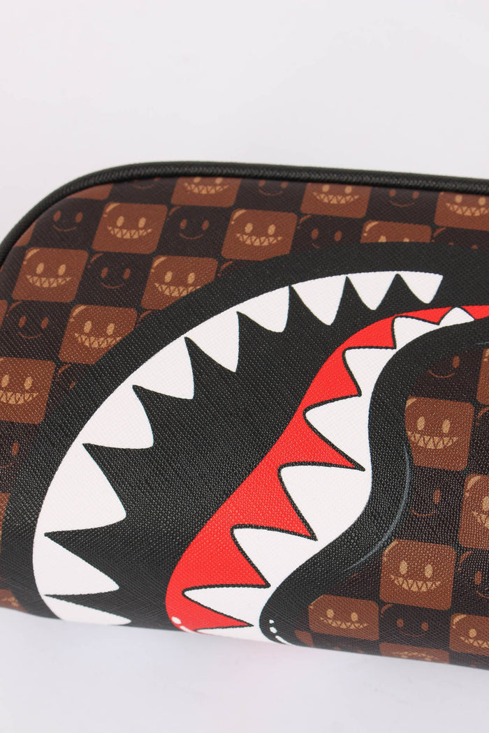 Pouch Sharks In Paris Check Marrone-4