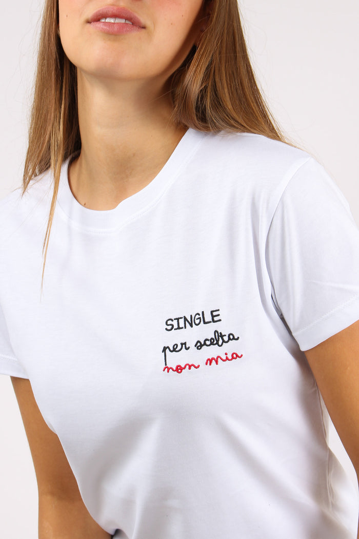 T-shirt Ricamo Single Per Scel Bianco-9
