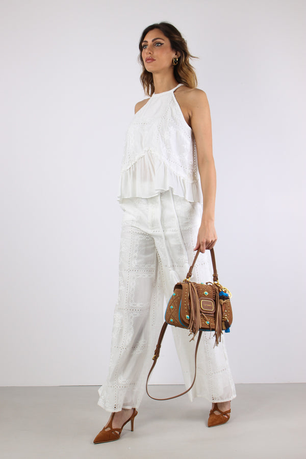 Pantalone Sangallo Cintura Bianco