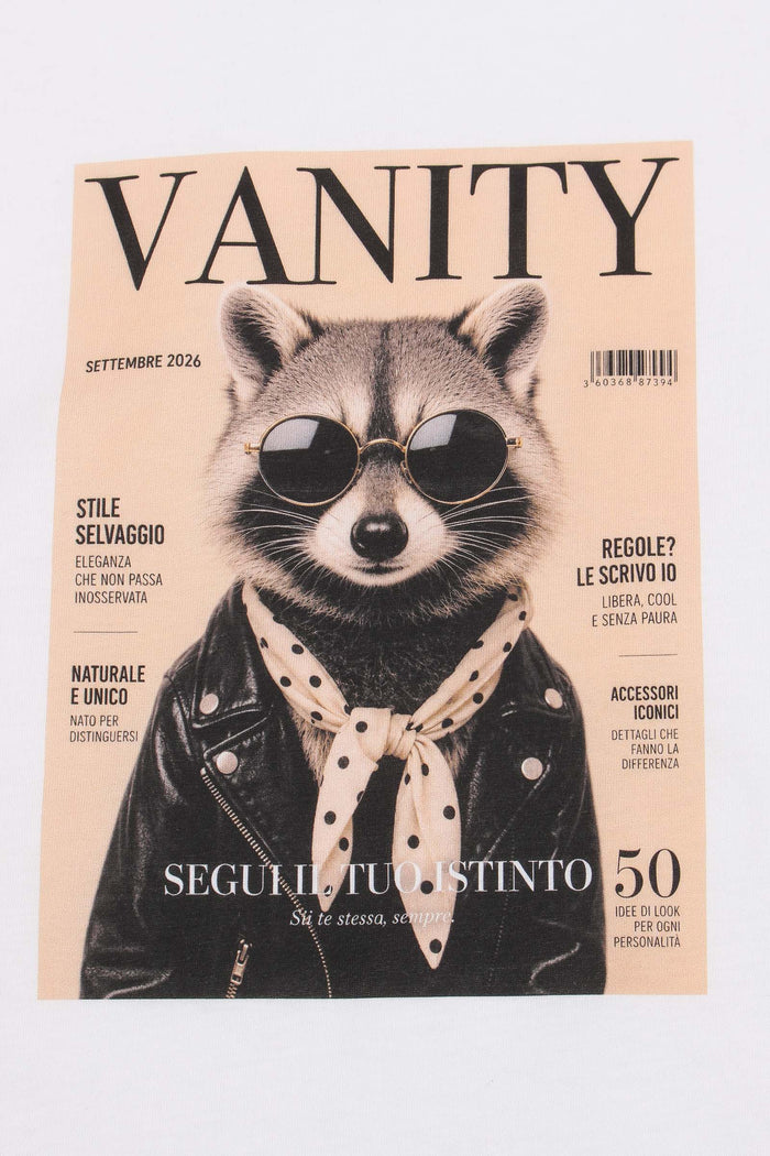 T-shirt Stampa Vanity Procione Bianco-6