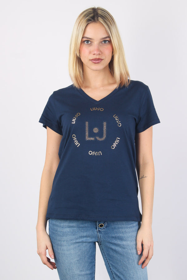 T-shirt V Logo Tondo Blue/circle-2