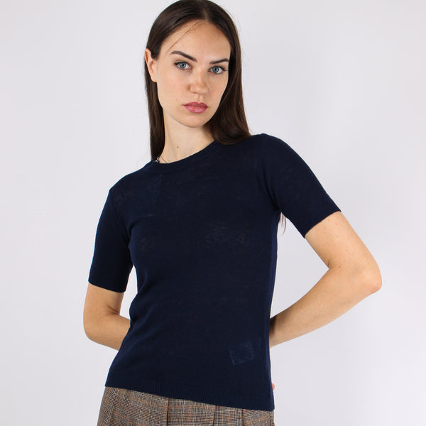 Maglia M/m Misto Lana Blu-2